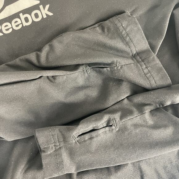 Reebok Performance Tee Long Sleeve Reflective LG Crew Neck Black - Picture 4 of 4